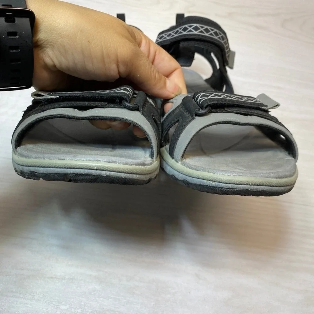 Merrell Womens 9 Sport Sandals Siren Black Grey Vibram Hiking Outdoor Strappy